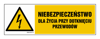 HB007 Niebezpieczeństwo dla życia przy dotknięciu przewodów