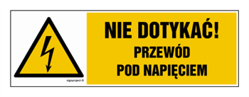 HB021 Nie dotykać przewód pod napięciem