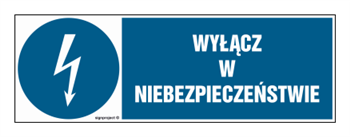 HF001 Wyłącz w niebezpieczeństwie - arkusz 8 naklejek - arkusz 8 naklejek