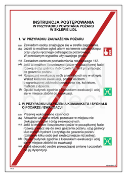 IAL02 Instrukcja LIDL - Instrukcja postępowania w przypadku powstania pożaru w sklepie Lidl