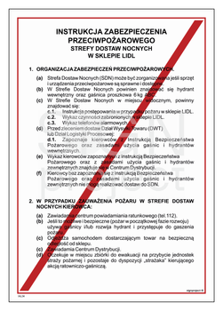 IAL04 Instrukcja Lidl - Instrukcja Zabezpieczenia Przeciwpożarowego Strefy Dostaw Nocnych w Sklepach