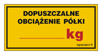 NC038 Dopuszczalne obciążenie półki ....... kg