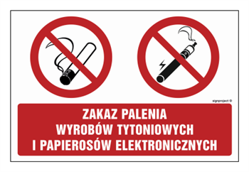 NC094 Zakaz palenia wyrobów tytoniowych i papierosów elektronicznych