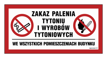 NC140 Zakaz palenia tytoniu i wyrobów tytoniowych we wszystkich pomieszczeniach budynku