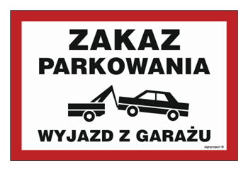 ND053 Zakaz parkowania wyjazd z garażu