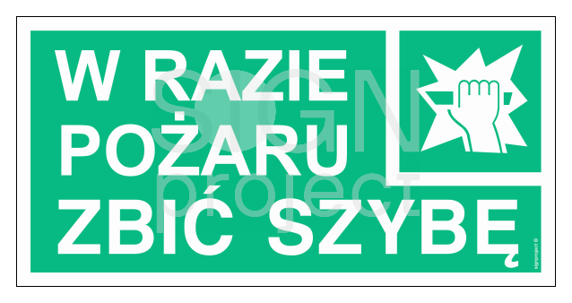 AC040 W razie pożaru zbić szybę