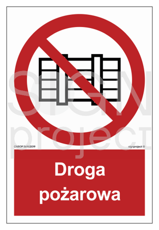 BB001 Nie zastawiać - droga pożarowa