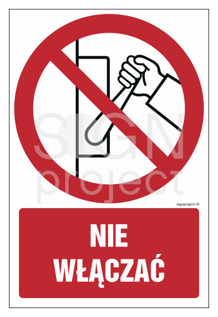 GC012 Nie włączać - opakowanie 10 sztuk