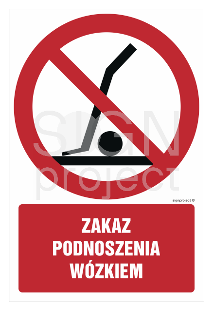 GC035 Zakaz podnoszenia wózkiem