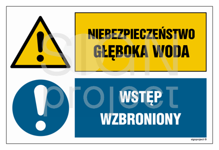 GN005 Niebezpieczeństwo Głęboka woda Wstęp wzbroniony