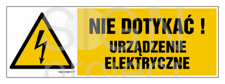 HB001 Nie dotykać! Urządzenie elektryczne