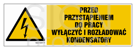 HB018 Przed przystąpieniem do pracy wyłączyć i rozładować kondensatory