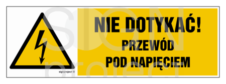 HB021 Nie dotykać przewód pod napięciem