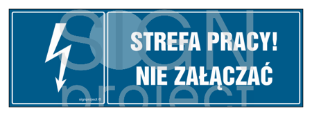 HH058 Strefa pracy nie załączać! - arkusz 8 naklejek - arkusz 8 naklejek