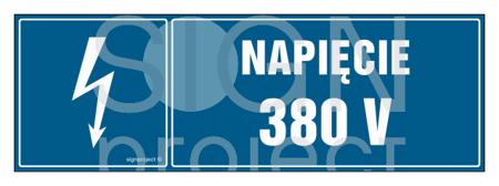 HI001 Napięcie 380 V - arkusz 8 naklejek - arkusz 8 naklejek