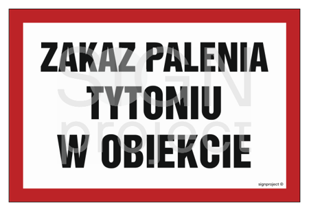 NC011 Zakaz palenia tytoniu w obiekcie