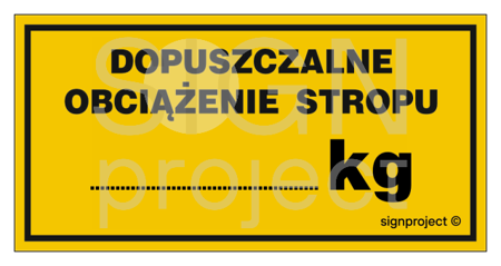 NC081 Dopuszczalne obciążenie stropu .......kg