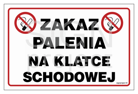 NC108 Zakaz palenia na klatce schodowej