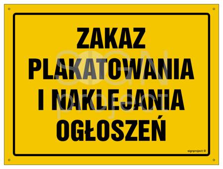 OA175 Zakaz plakatowanie i naklejanie ogłoszeń