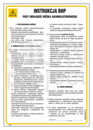IAE04 Occupational health and safety instructions for the operation of the battery trolley
