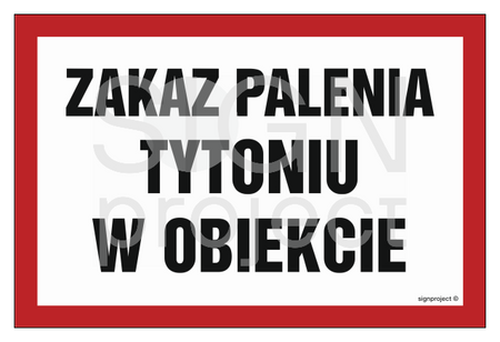 NC011 Zakaz palenia tytoniu w obiekcie