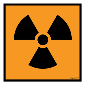 LA012 Radioactive Hazard - sheet of 12 stickers