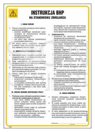 IAF03 Occupational health and safety instructions at the fixer's station