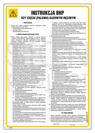 IAC22 Occupational health and safety instructions for manual gas cutting (burning).
