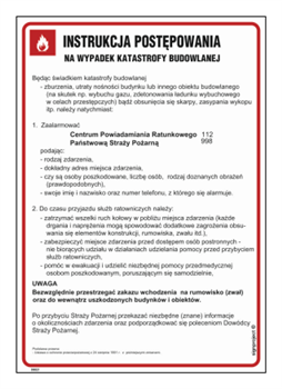 DB021 Instrukcja postępowania na wypadek katastrofy budowlanej