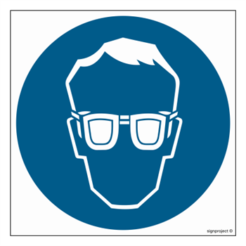 GK011 Wear eye protection - sheet of 9 stickers