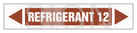 JF392 REFRIGERANT 12 - sheet of 5 stickers