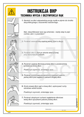 IAA22 Health and safety instructions for hand washing and disinfection techniques