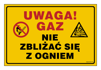 JD050 Attention! Gas. Stay away from fire