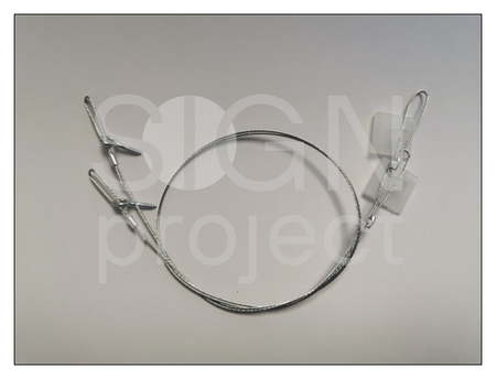 EM006 A set of steel cables with a coffered hanger and an eye screw
