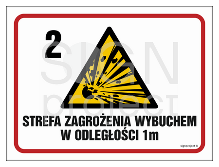 NB039 Strefa zagrożenia wybuchem w odległości 1 m Z-2