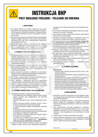 IAB08 Instrukcja BHP przy obsłudze frezarki - felcarki do drewna