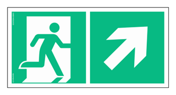 AE096 Direction to emergency exit up right