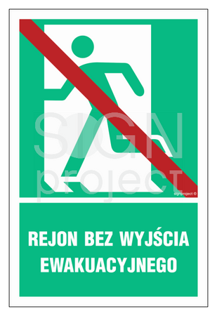 AC054 Rejon bez wyjścia ewakuacyjnego lewostronny