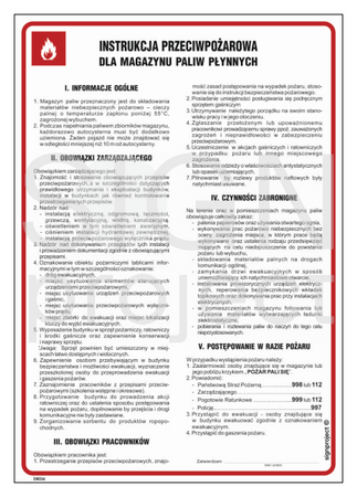 DB034 Instrukcja przeciwpożarowa dla magazynu paliw płynnych