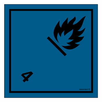 MB005 Materials that generate flammable gases in contact with water - sheet of 12 stickers