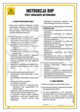 IAF07 Instrukcja BHP przy obsłudze betoniarki