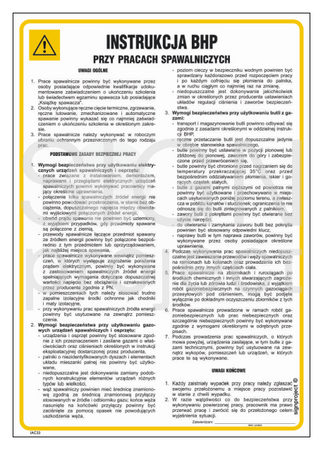 IAC33 Ogólna instrukcja BHP przy pracach spawalniczych