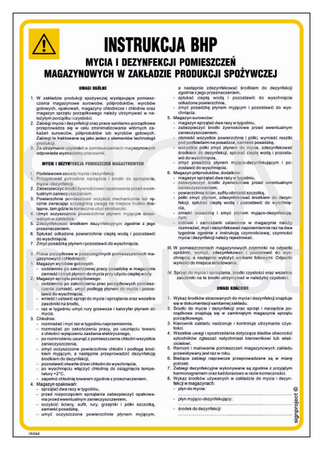 IAG63 Instrukcja BHP mycia i dezynfekcji pomieszczeń magazynowych w zakładadzie produkcji spożywczej
