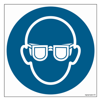 GJ004 Nakaz stosowania ochrony oczu - arkusz 12 naklejek