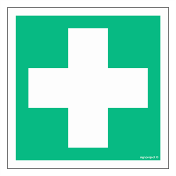 GG001 First aid - sheet of 12 stickers