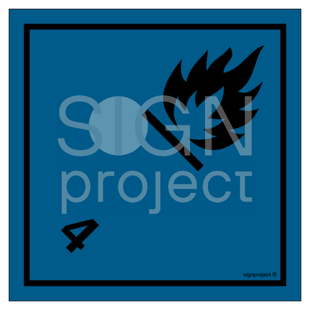 MB005 Materials that produce flammable gases in contact with water - sheet of 48 stickers