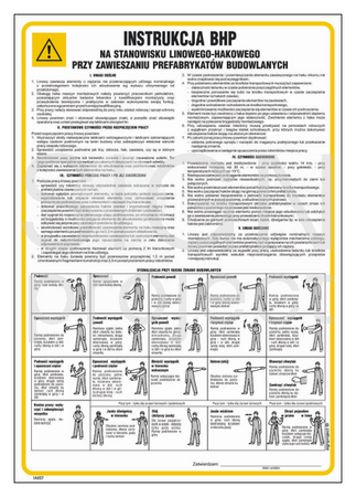 IAE08 Occupational health and safety instructions for the rope-hook station when suspending building prefabricated elements