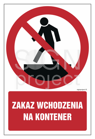 GC062 Zakaz wchodzenia na kontener - arkusz 9 naklejek