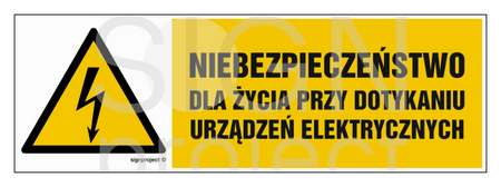 HB006 Niebezpieczeństwo dla życia przy dotykaniu urządzeń elektrycznych