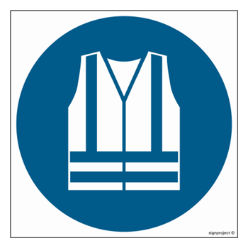 GJ015 Nakaz stosowania kamizelki odblaskowej - arkusz 9 naklejek